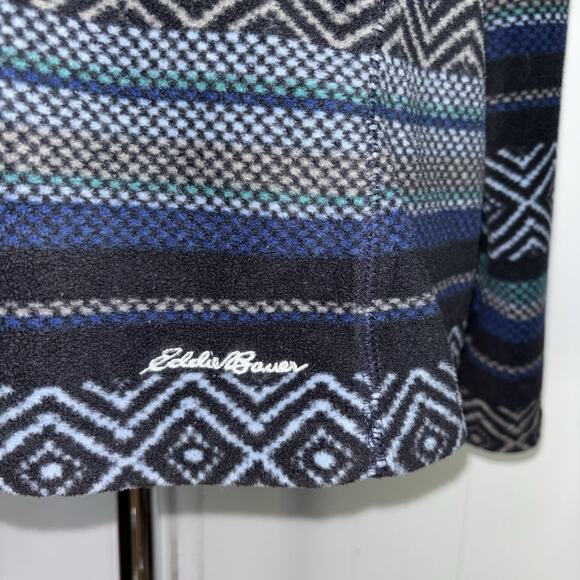 Eddie Bauer Tribal Print Fleece Quarter Zip Long Sleeve Sweater Shirt Size Small - Picture 3 of 8